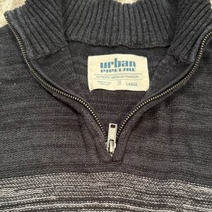 Urban Pipeline Men's Charcoal Zip-Up Sweater